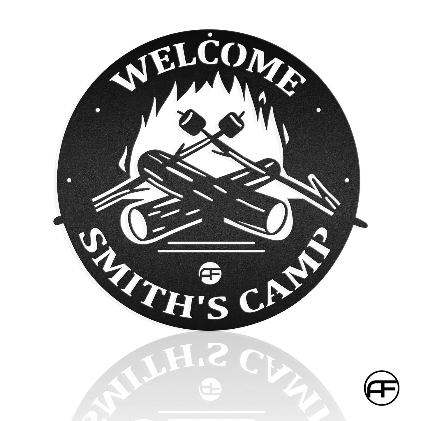 Round Campfire Custom Sign