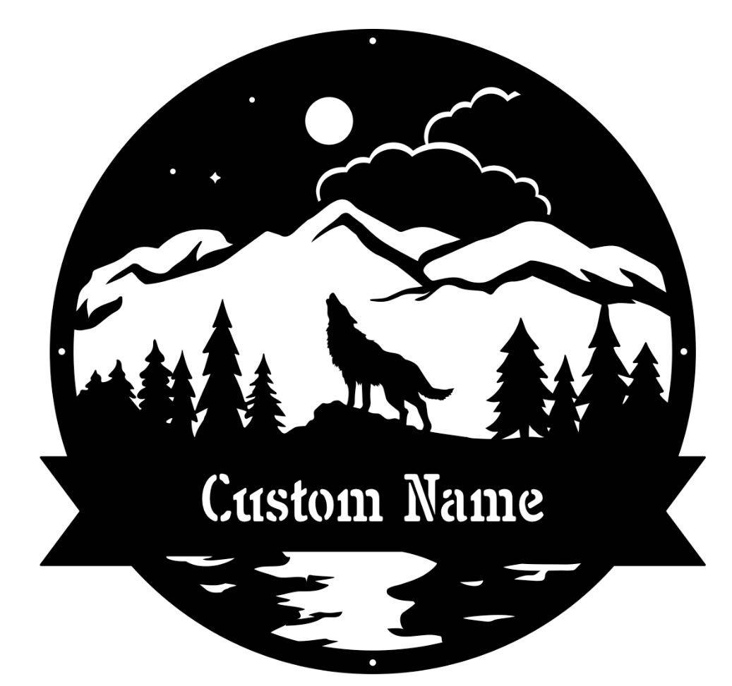 Coyote howling custom sign
