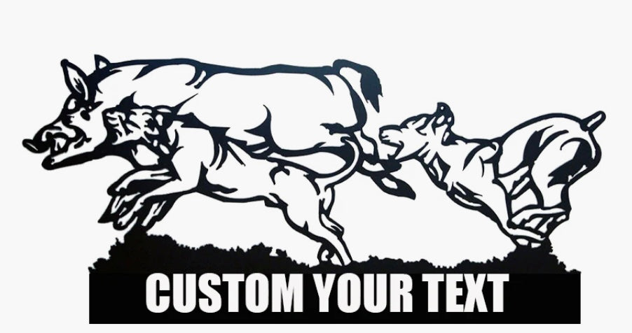 Dogs on a hog custom sign