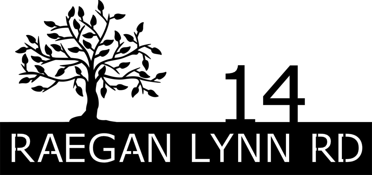 Tree address sign (customizable) two options