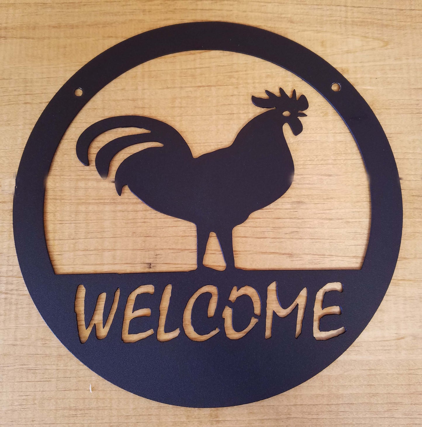 Rooster Welcome Sign