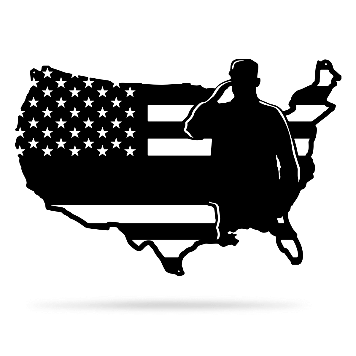 American flag soldier solute sign