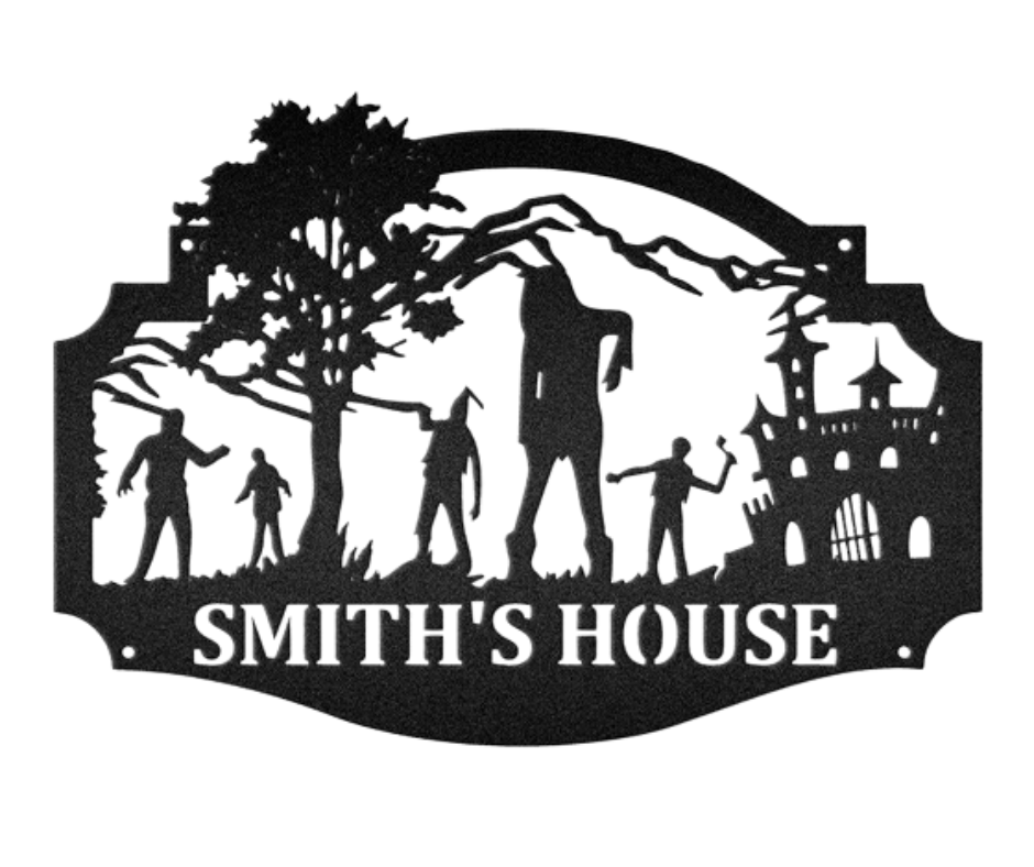 Zombie Family custom sign