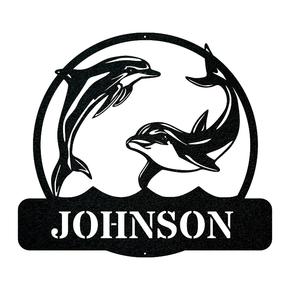 Custom two dolphin sign