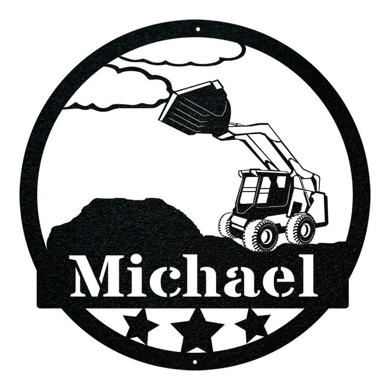 Bucket loader customizable sign