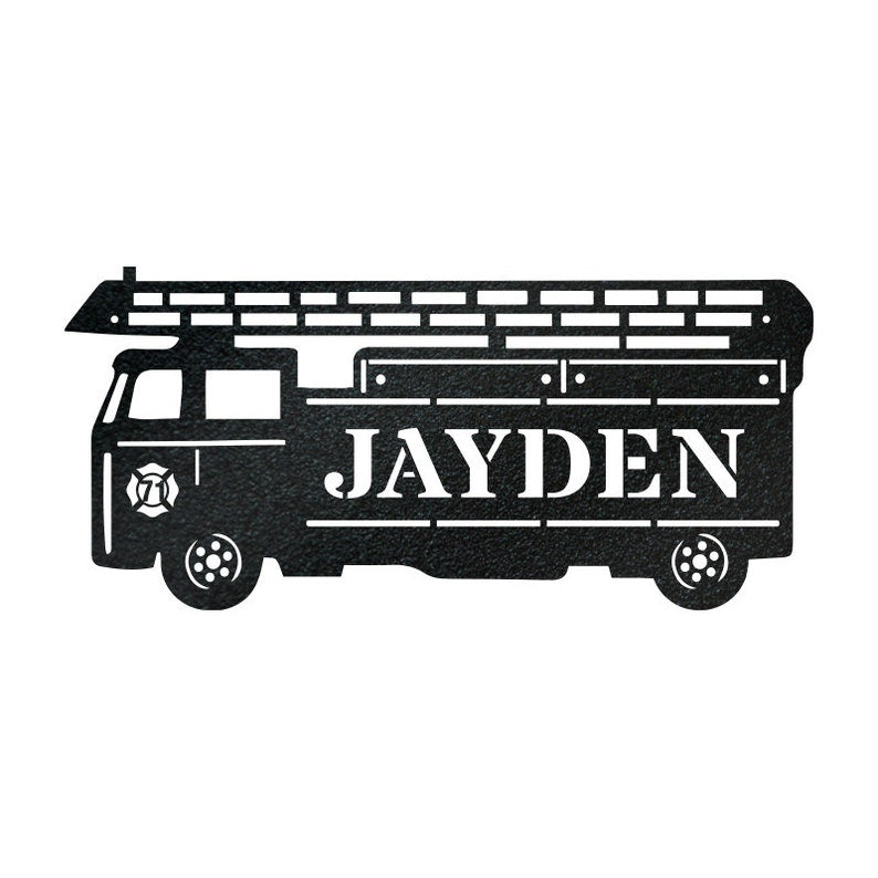 Firetruck W/ name customizable sign