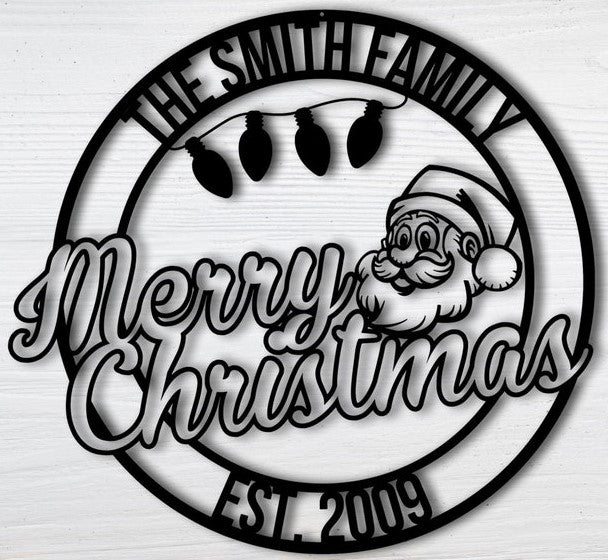 'Merry Christmas' Santa Clause customizable sign