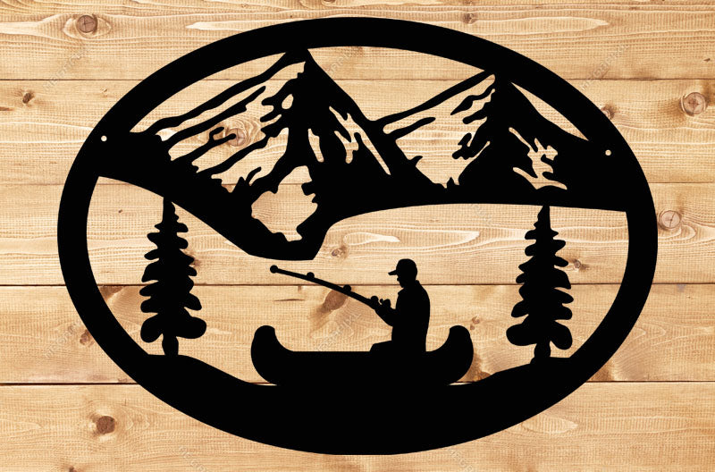 Fisherman Oval Scene Sign