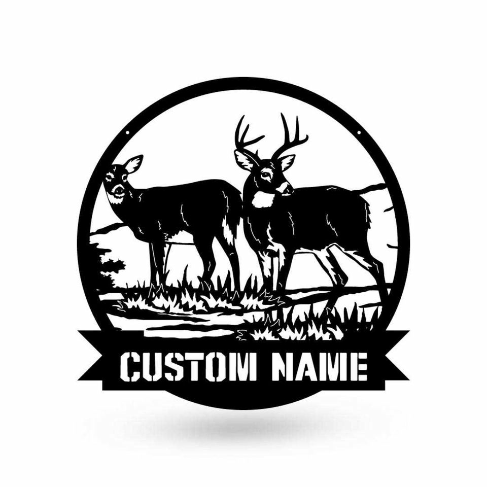 Deer Pair Custom Sign
