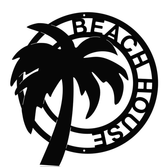 Beach house w/ palm tree sign