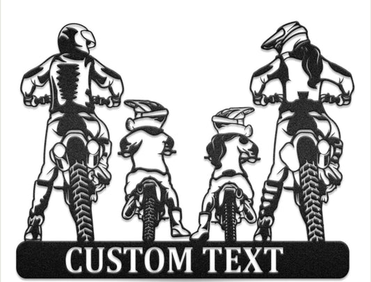 Dirt bike family customizable sign