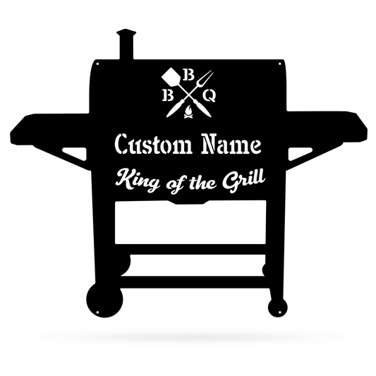 Custom 'King of the grill' BBQ grill sign
