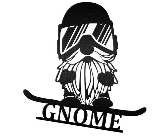 Gnome on snowboard customizable sign