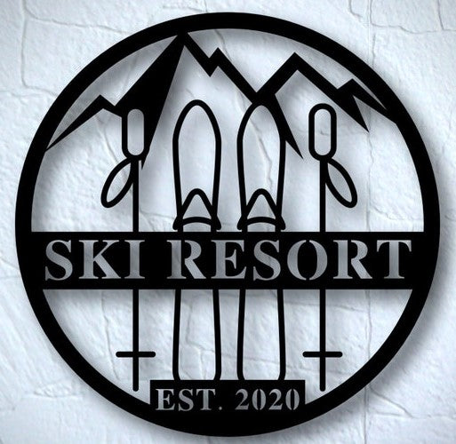 Custom skiing sign
