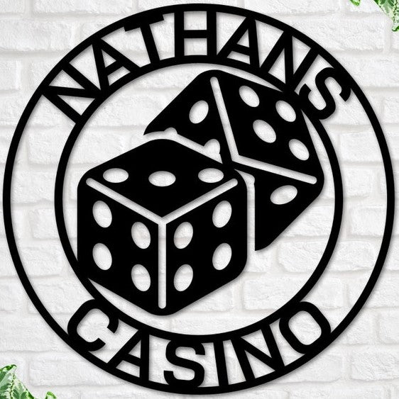 Casino w/ dice customizable sign