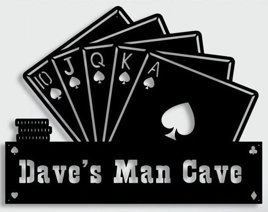 Cards 'man cave' customizable sign