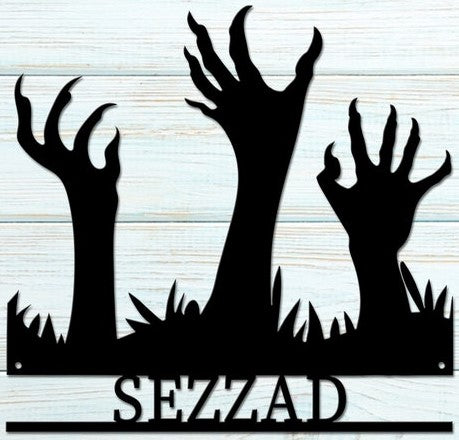 Hands of the undead customizable sign
