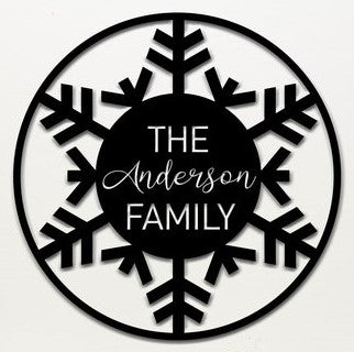 'The _____ Family' customizable snowflake sign