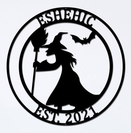 Witch walking customizable sign