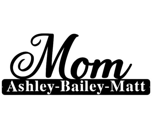 Mom w/ names customizable sign